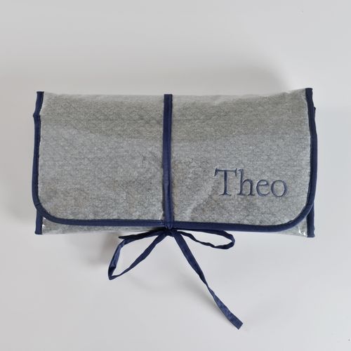 Necessaire Trocador Portátil Matelassê Cinza