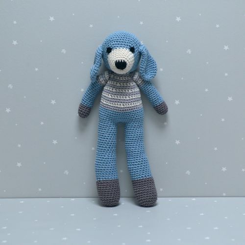 Cachorro Amigurumi Crochê Azul bebê