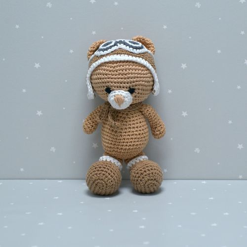 Urso Aviador Amigurumi Crochê