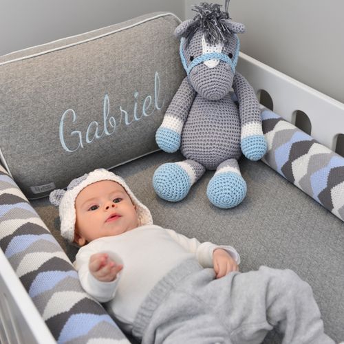 Cavalo Azul XG Amigurumi Crochê