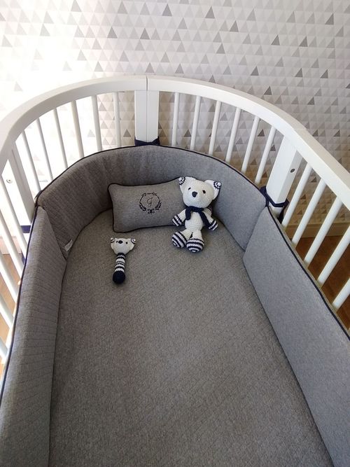Kit Protetor de Berço Evolutivo Matelassê Soft Touch Cinza - Entrar em contato pelo chat para cores