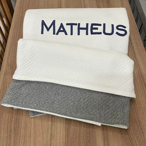 SALE JÁ PERSONALIZADO - Matheus - Colcha duplaface para berço
