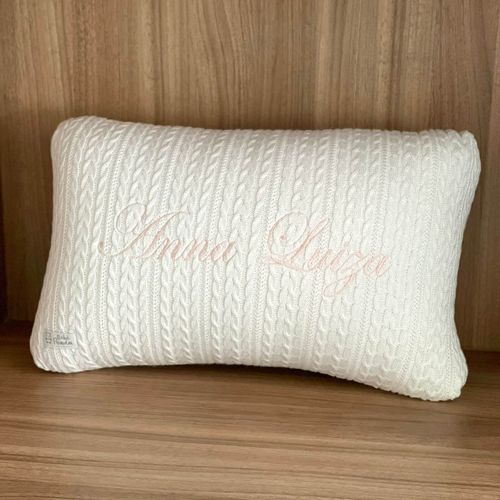 SALE JÁ PERSONALIZADO - Anna Luiza Almofada Cabeceira Tricot