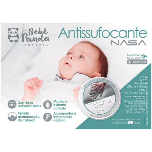 Travesseiro Antissufocante para Bebê  Nasa RN+