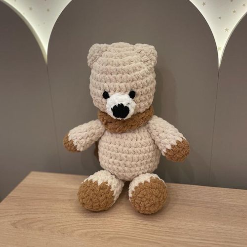 Urso Bege Amigurumi Crochê Ultra Soft