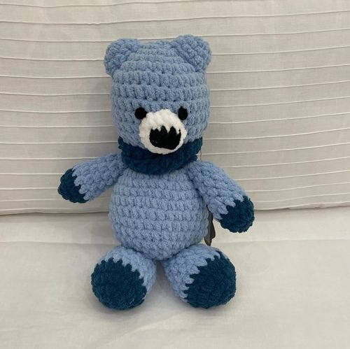 Urso Azul  Amigurumi Crochê Ultra Soft