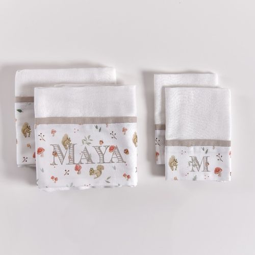 Kit Fraldinhas Boca e Ombro Jardim dos Cogumelos - 4 pçs