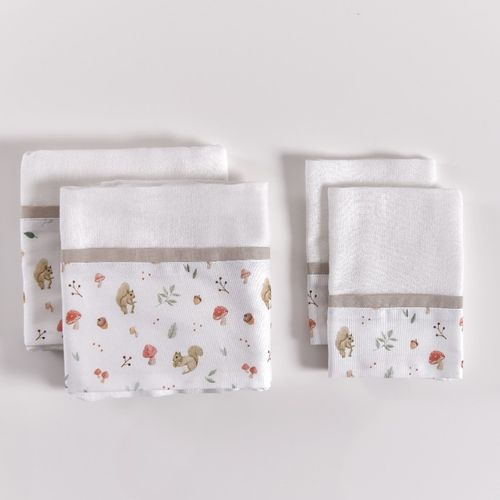 Kit Fraldinhas Boca e Ombro Jardim dos Cogumelos - 4 pçs