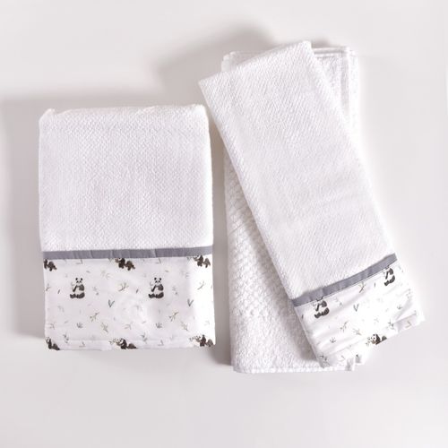 Kit Banho Personalizado Jardim dos Pandas 3 peças