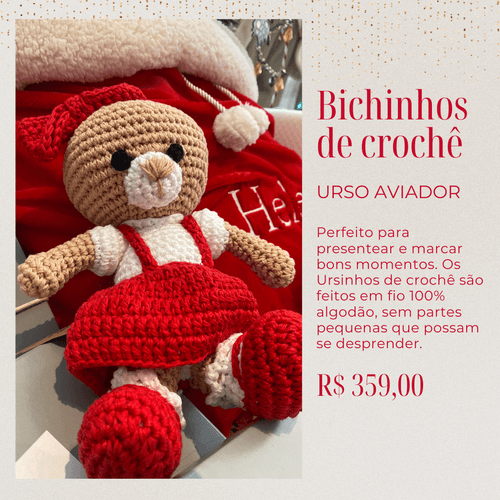 Urso Natal Amigurumi Crochê