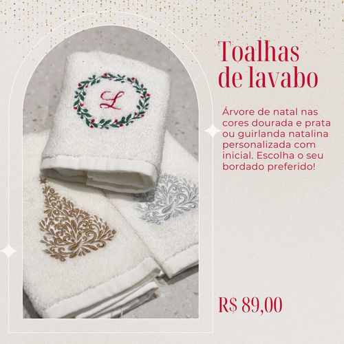 Toalha Lavabo Natal Personalizada