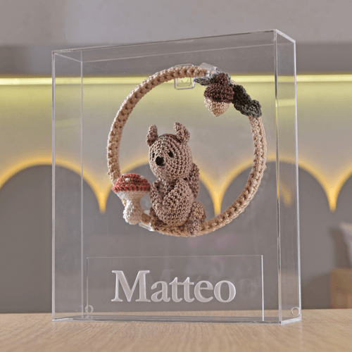 Quadro Porta Maternidade Baby Crochê Cogumelos