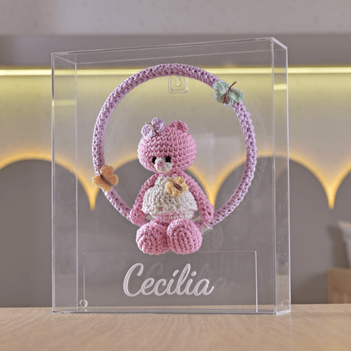 Quadro Porta Maternidade Baby Crochê Borboletas