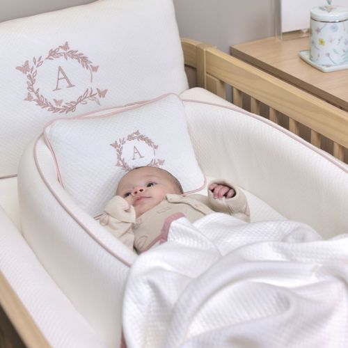 NEW DESIGN! Kit Protetor de Berço Rolinho Matelasse Soft Touch Offwhite Flash