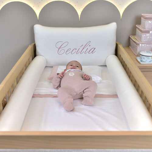 NEW DESIGN! Kit Protetor de Berço Rolinho Matelasse Soft Touch Offwhite Flash