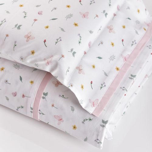 Jogo Lençol de Berço Borboletas 100% Algodão Flash