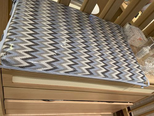 SALE - Trocador Tricot Chevron Azul Bebe