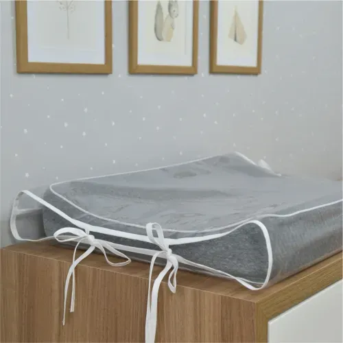 SALE - Trocador Americano Matelasse Cinza/Branco