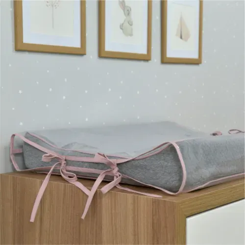 SALE - Trocador Americano Matelasse Cinza/Rosé