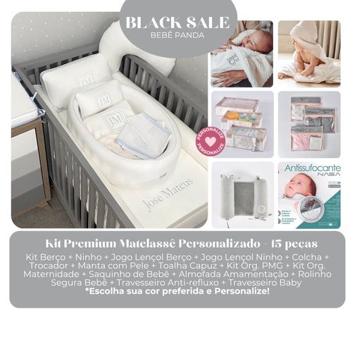 SALE - Kit Enxoval  15 pçs Premium Matelassê  Personalizado