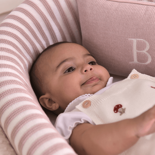 Ninho Redutor de Berço para Bebê Tricot Elegance Listras